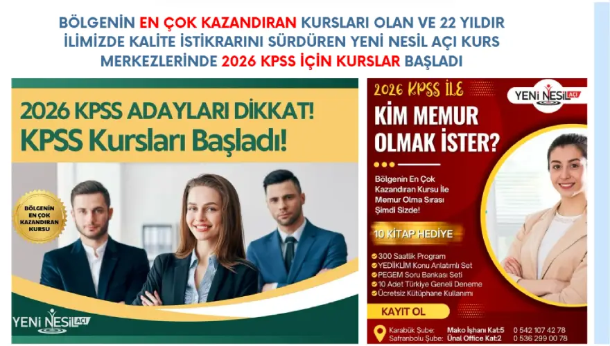 Yeni Nesil Açı’da KPSS Kursları Başladı!